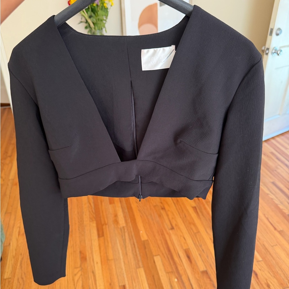 Solace London Black Crop Top